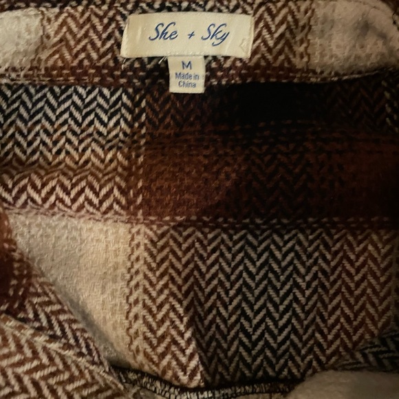 She & Sky Plaid Button-down - Picture 2 of 2